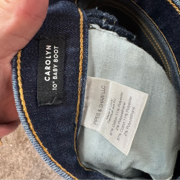 Veronica beard Blue Jeans Yellow gold Stripe Carolyn 10” baby boot size 28 - Picture 6 of 6